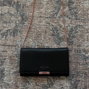 Ted Baker Black Clutch with Rose Gold Chain